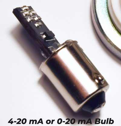 Analog Current Indicator Light Bulb - BA9S Bulb Base - 4-20 mA 0-20 mA - LED - Process Indicator Light Bar - PLC Analog Input Light - Bulb Only