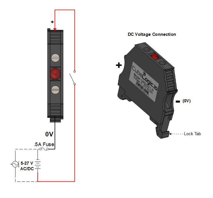 DIN Rail Indicator Light - Pilot - LED - AMBER