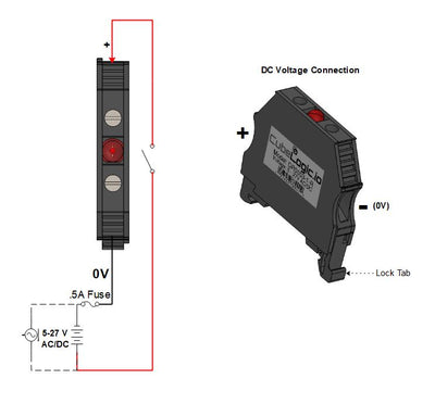 DIN Rail Indicator Light - Pilot - LED - RED