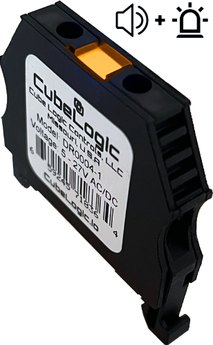 DIN Rail Buzzer Audio Indicator - Beeper - Horn - Siren - With Light - EVOLUTION LED - AMBER