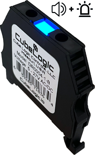 DIN Rail Buzzer Audio Indicator - Beeper - Horn - Siren - With Light - EVOLUTION LED - BLUE