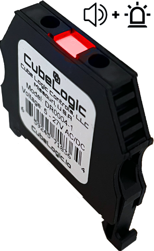 DIN Rail Buzzer Audio Indicator - Beeper - Horn - Siren - With Light - STANDARD LED - RED