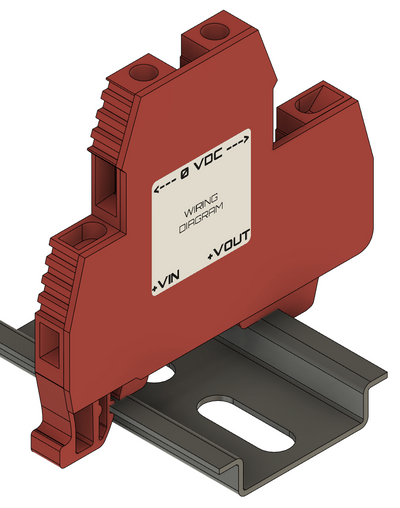 Micro DIN Rail Power Supply +3.3VDC 500mA Output with 5 - 29 VDC Input Range - Small 7.25mm Width