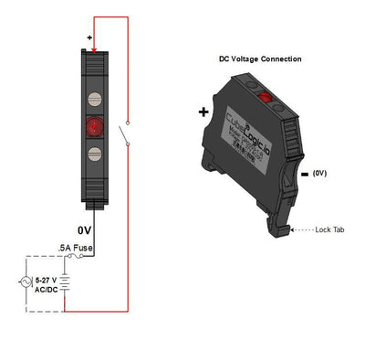 DIN Rail Indicator Light - Pilot - STANDARD GREEN LED